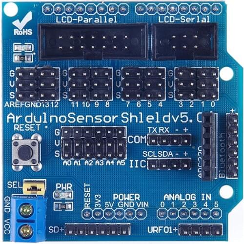 Sensor Shield V5.0 Sensor Expansion Board For Uno Mega R3 V5 Sensor Shield For Arduino Electronic Building Blocks Of Robot Parts