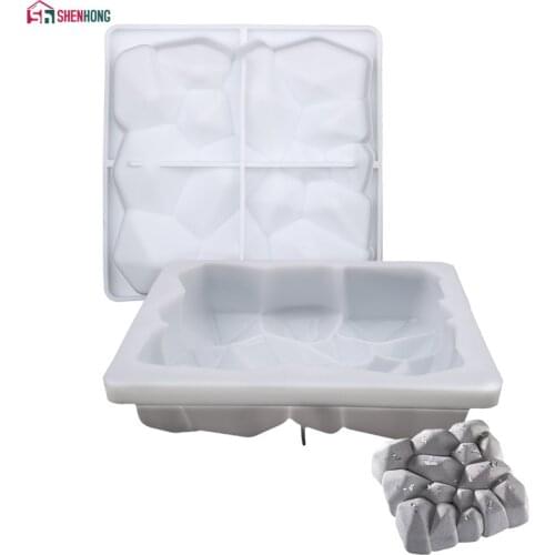 SHENHONG Square Rock Silicone Cake Mold For Baking Volcanic Stone Mousse Chocolate Sponge Moulds Pans Cake Decorating Tools