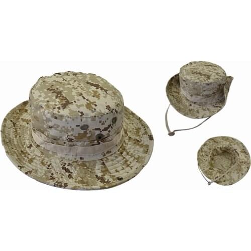 Tactical Military Army Round-brimmed Hat Sun Boonie Hat Cap For Fishing Hiking Outdoor Sports Digital Desert Camo