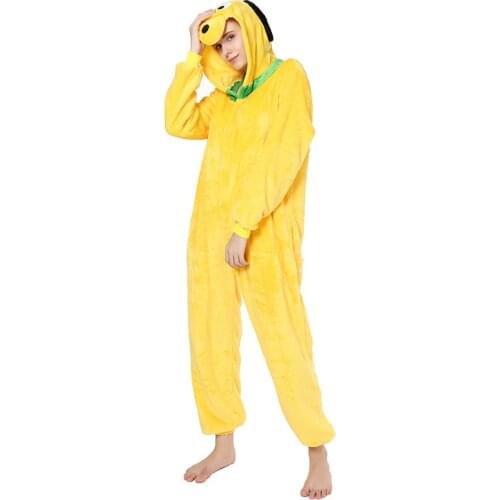 Adult Dog Kigurumi Women Men Cartoon Animal Cosplay Costume Winter Onesie Pajama Hooded Couple Funny Party Suit