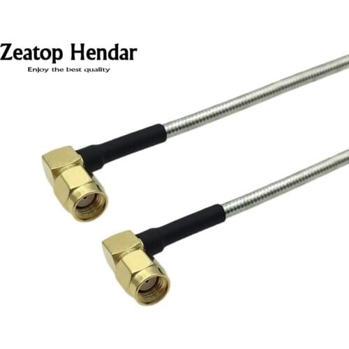1Pcs Semi Rigid RG402 Cable Angle RP-SMA Male to Male Plug RF Coaxial Jumper Pigtail Wire 10CM 15CM 20CM 30CM 50CM 1M