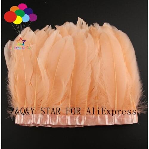 1 pack of natural 15-20CM goose feathers dyed in champagne to make cloth edges DIY decorative clothing accessories craft feather