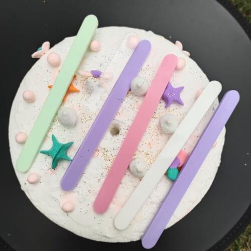 100pcs Useful acrylic Ice Cream Sticks Popsicle Stick Kids Crafts DIY Handmade Making Crafts Baby Shower Kis Gift 11.3x1cm