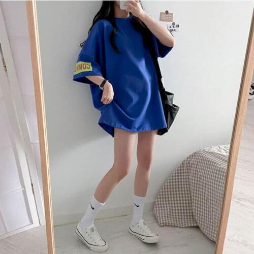 2021 Spring Summer Short Sleeve T-shirt Korean Loose Harajuku Vintage Gothic Punk Clothes Graphic Tee Top For Women Tie Dye Goth