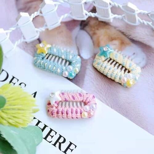 2021 Dogs Hair Accessories Cute Pet Cat And Dog Hairpin Hair Breakpoint webbing Comb 2.3cm 2.8cm 3.2cm