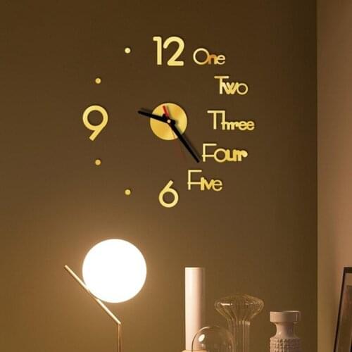 3D Digital Wall Clock Mirror Sticker Clock Home Office Wall Decor Clock for Bedroom Office Modern Decor