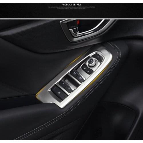 Car Styling Inner Door Armrest Window Button Decoration Cover Trim 4 Pcs Fit For Subaru Forester 2018 2019 2021 Accessories