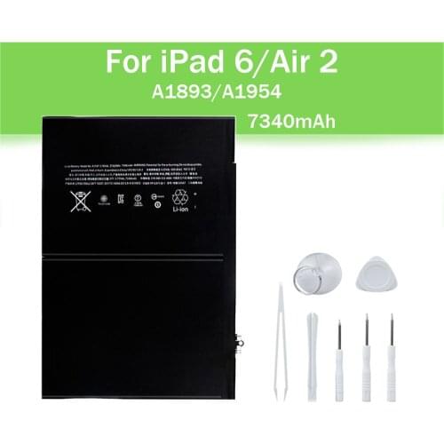 Tablet Battery For iPad 6 Air 2 Cycle Battery With Tools 7340mAh Replacement Batteris For A1893 A1954 Apple iPad Air 2 iPad 6