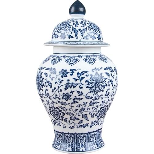 Jingdezhen antique porcelain blue and white general tank cans tea jar storage tanks