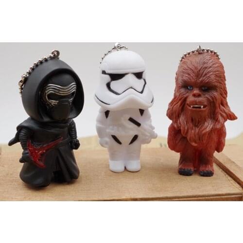 3D Star War Keychains Cosplay The Force Awakens Darth Vader Storm Trooper Cartoon Key Chain Children Bag Keyring Toy