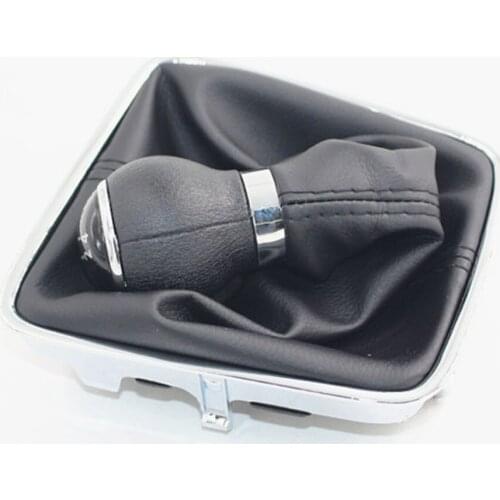 For Volkswagen Tiguan Car Accessories Gear Shift knob Chrome Finishing 6 Gear or 5 Speed Shifter knobs lever with boot