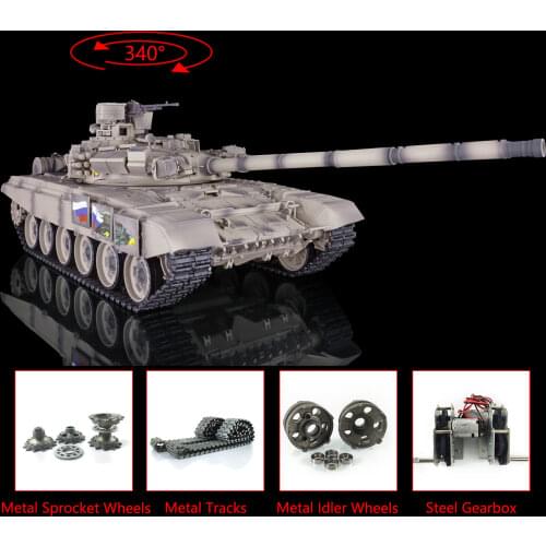 Heng Long 1/16 Yellow 2.4G 7.0 Upgraded Metal Ver Russia T90 RTR RC Tank 3938 TH17862-SMT4