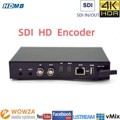 HEVC H.265 H.264 SD /HD /3G SDI to IP Live Streaming Video Audio SDI Encoder SRT, HTTP, RTSP, RTMP, UDP, ONVIF, RTMPS