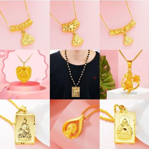 Indian 24K Gold Buddha Charms necklaces for women 2020 New fashion Big Pendants a Buddha Amulet Hinduism jewelry friends gifts