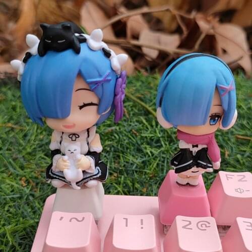 Handmade PBT Key Cap Personality Mechanical Keyboard Keycap For Beautiful Girl,Cartoon Anime Modeling Kawaii Keycaps R4 Key Caps