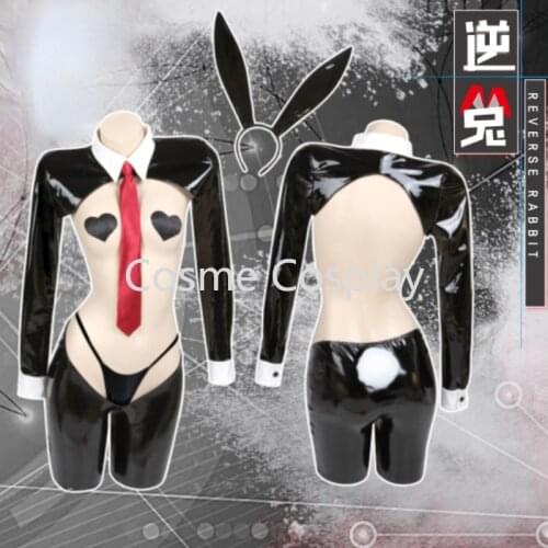 Leather Cos Anime Against War Bunny Girl Cosplay Costume The Viral Factor Rabbit Girl Leather Suit TS Newhalf Cos Clothing
