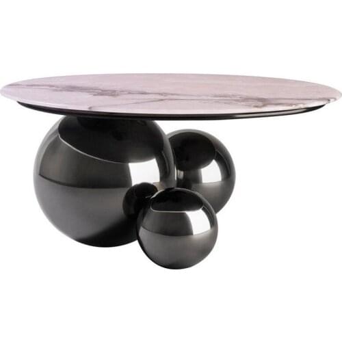 Marble round tea table northern European living room simple modern tea table