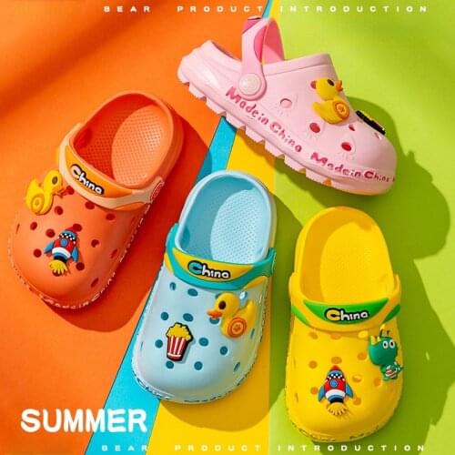 Summer Slippers Children Garden Shoes Baby Bottom Sandals Clog Non-slip Beach Galoshes Boy Girls EVA Shoes Kids