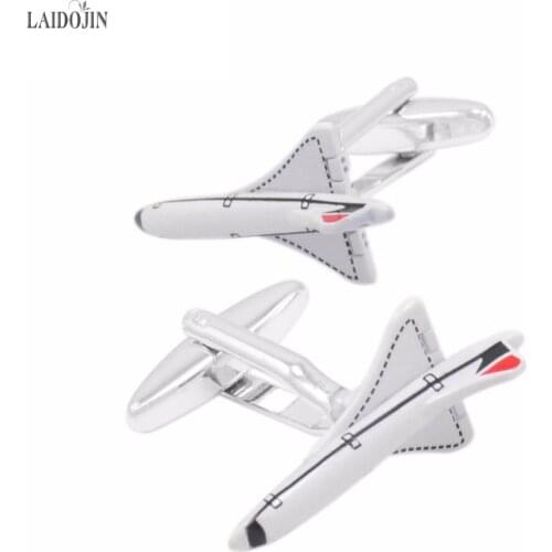 LAIDOJIN Fashion Aircraft Cufflinks for high end men Accessories High quality Shirt Studs Enamel Cuff buttons Wedding Jewelry