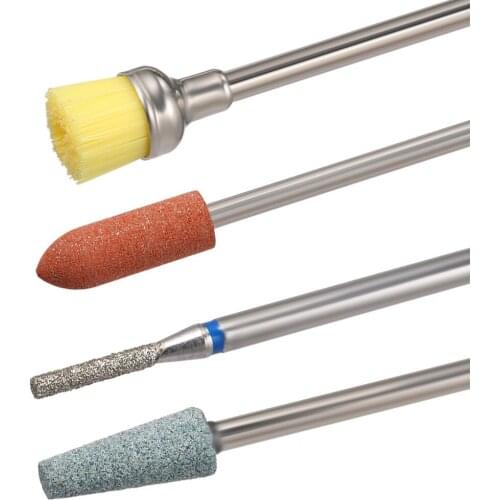 10Pcs/set Dental Polishing Bur Nail Drill Bits Cuticle Cleaner Drill Brush Rotary Polishing Grinding Heads Nail Tools