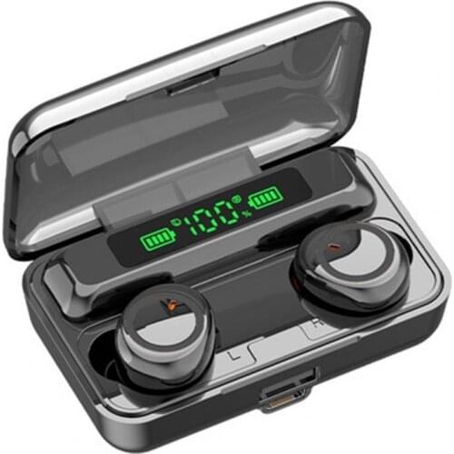 2021 F9-3 Bluetooth Earbuds Digital Display Stable Transmission Ergonomic TWS Fingerprint Touch Headset for Home
