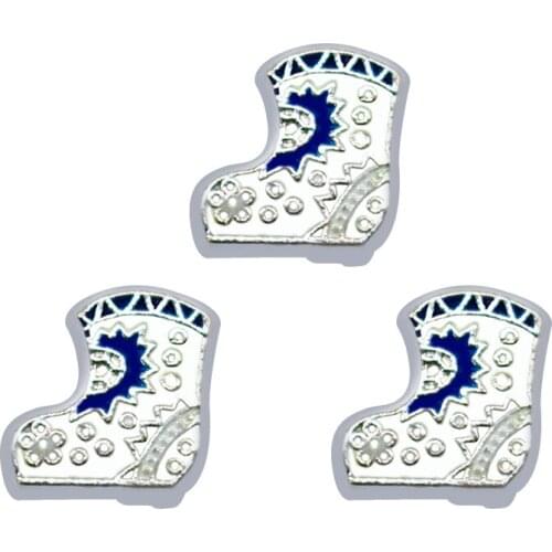 Newest 10pcs/lot Christmas shoes Floating Charms Fit Living Glass Floating Lockets Bracelet DIY Charms Jewelry Accessory