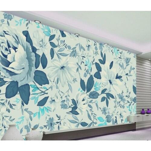 Custom photo wallpaper.Elegant blue pattern,3D stereoscopic wallpaper for living room restaurant bedroom waterproof wallpaper