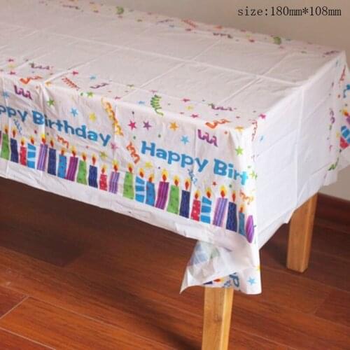 1pc Birthday Disposable Tablecloth 108x183cm Party Tableware Baby Shower 1 st Birthday Party Decorate