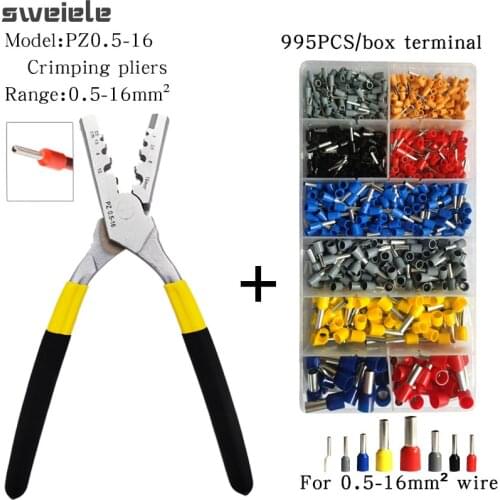 PZ0.5-16 Crimping Tool Crimping Pliers For Terminals，Clamps Pliers Electrical Tubular Terminals Box 0.5-16mm2 Tool Set