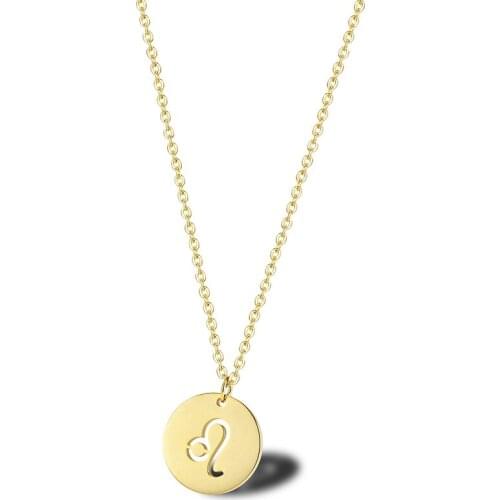 RIR Fashion Twelve Zodiac Leo Domineering Necklace Astrology Horoscope Necklace July Birthday Girl Jewelry Necklace Gifts