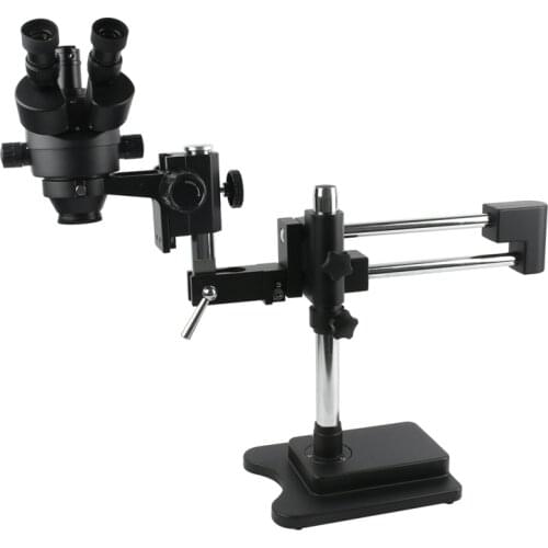 3.5X-90X Double Arm Boom Stand Trinocular Stereo Zoom Microscope For Mobile Phone Chip CPU Watch Repair Jewelry Identification