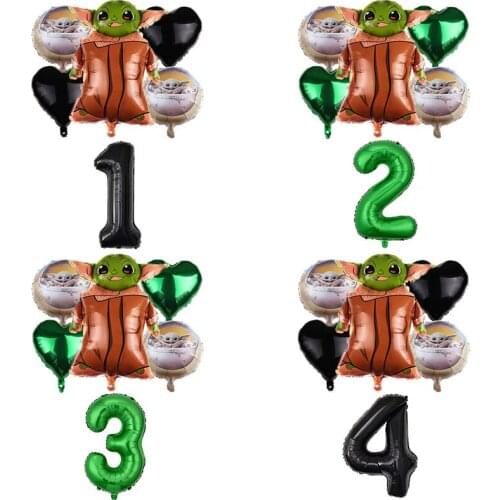 6pcs/Lot Yoda Theme Balloons Birthday Party Decoration 32inch Number Balloon Baby Shower Supplies Kids Toys Gift Globos
