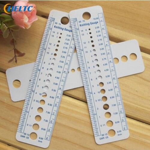 1pcs Knitting Needle Gauge Inch Sewing Ruler Tool 2-10mm Sizer Measure Sewing Tools UK US Canada Sizes