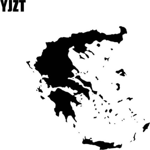 YJZT 15CMX15CM Greece Map Vinyl Black/Silver Car Sticker Decal Graphical C18-0015