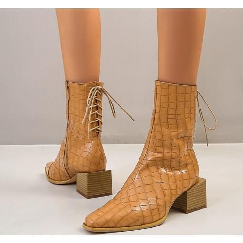 2020 new Ankle Boots Chelsea Boots Women Shoes Winter Boots Pointed toe Thick heel Zapatos De Mujer Booties Botas Mujer Invierno