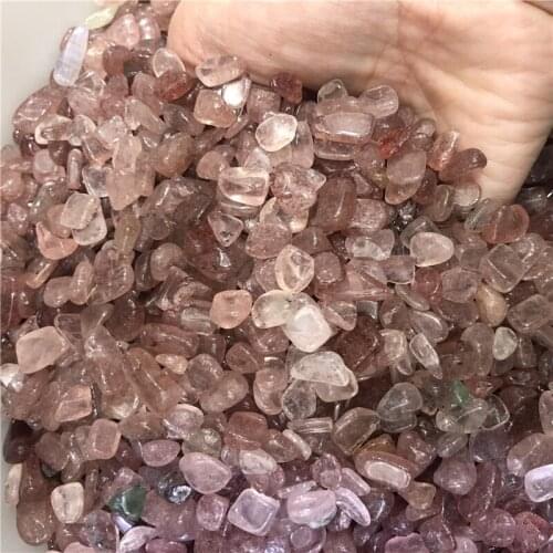 0.5 kg top quality natural red strawberry quartz stone crystal gravel stone pocket stone