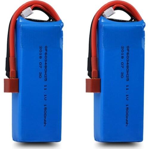 1 / 2pcs 3S 11.1V 1500mAh 25C LiPo Battery 3S Rechargeable Lipo Battery For WLtoys V950 RC Helicopter RC Toys Cars Airplane