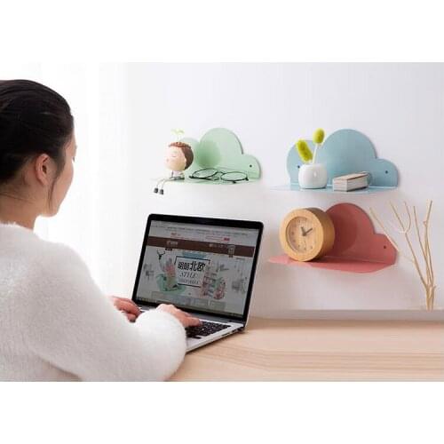 1PC Iron Cloud Wall Shelf Free-punch Wall Hanger Shelf Living Room Bedroom Wall Decoration Home Sundries Storage Rack JL 244