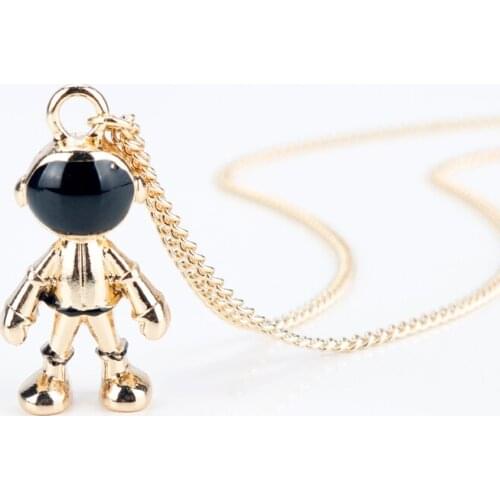 2019 Fashion Unique Design Astronaut Robot Pendant Necklace Personality Universe Spaceman for Woman Party Hip Hop Jewelry Gfit