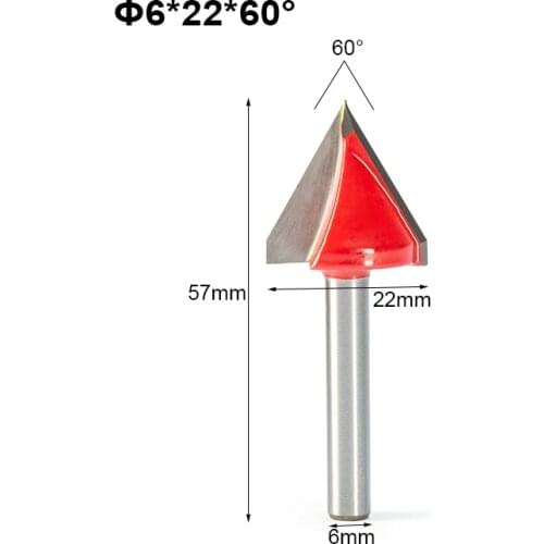 2pcs 6mm V Bit CNC solid carbide end mill 3D Router Bits for Wood tungsten woodworking MDF milling cutter 60 90 120 150 degree