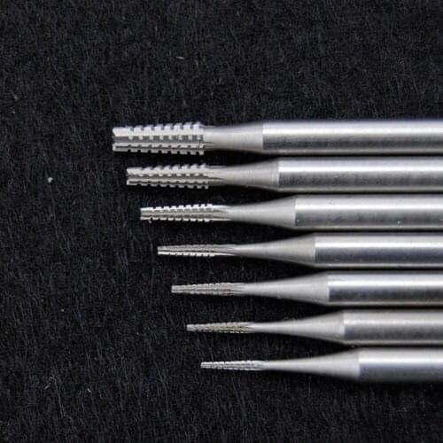5 pcs /lot High-carbon steel 2.35mm shank rotary tools drill bits 0.6-2.3mm carving wood jewelry micro-tooth milling machine