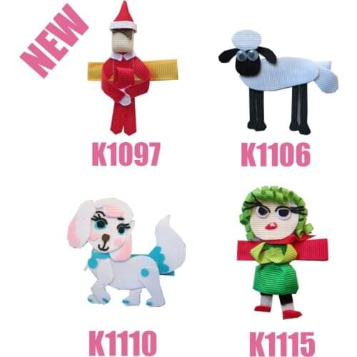 60pcs Pieces Different Shapes 2" Kids Hair Bows Clips Hand Customize Hair Accessories Free Shipping