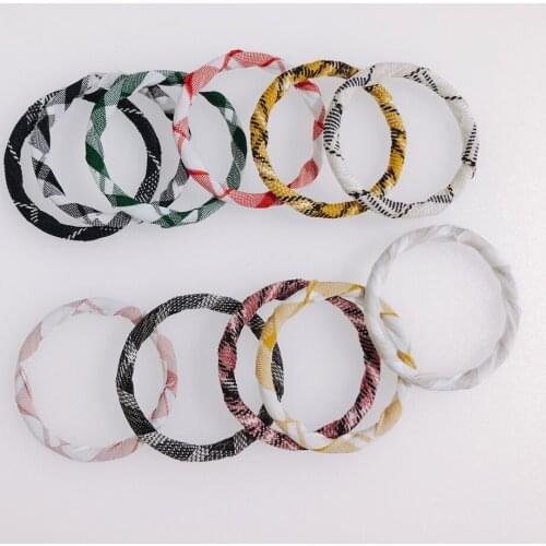 8 pieces / lot DIY Simple Fabric Lattice Ring Geometric Retro Autumn Winter Earrings Earrings Accessories Other