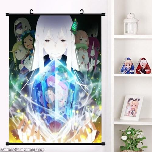 Anime Carmilla Satella Echidna emilia Re Zero kara Hajimeru Isekai Seikatsu season 2 Girl Wall Scroll PosteHome Decor Collection