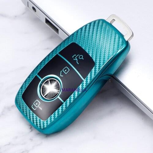 Suitable for Mercedes-Benz key case Suitable for new E class 260LC200LC260L carbon fiber dimension key case buckle A200L