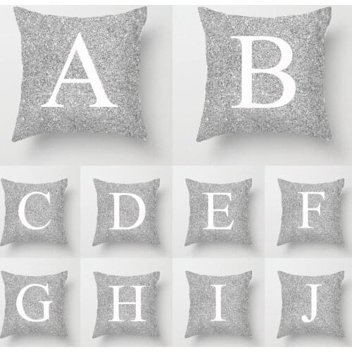 Cushion Cover Polyester Throw Pillowcase English Alphabet Home Decorative Pillow Cover 45*45cm