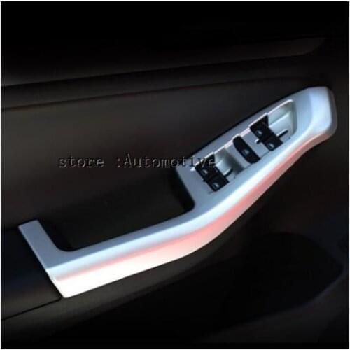 For Volkswagen for vw Jetta MK6 2014 2015 2016 ABS Inner Door Armrest Window Lift Button Cover Trims 4pcs / set