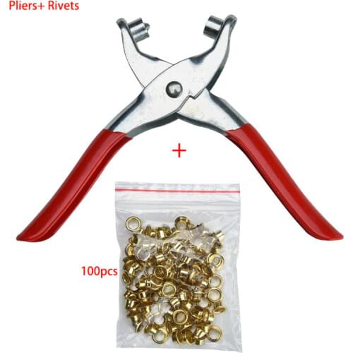 Hole Punch Hand Pliers Rivets Pliers and Rivet Punching Leather BeltTool Eyelets Grommets for Shoes Bags Leather Belt Plier 1Set