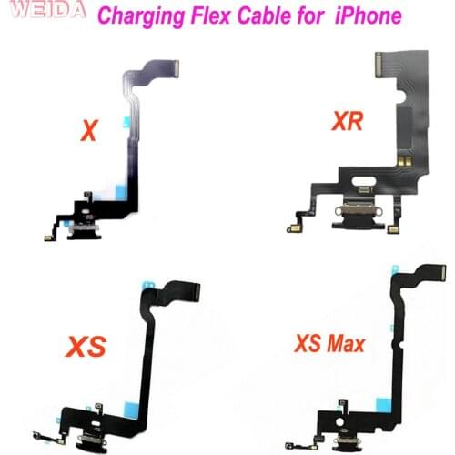 Charging Flex Cable For iPhone X XR XS Max USB Charger Port Ribbon Dock Connector With Mic For iPhone XS Max Dock Charging Flex