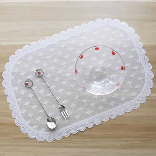 Ins Wind Korean Imitation Lace Mat Creative Placemat Waterproof and Oil-proof Disposable Dish Mat Coaster Girl Table Mat